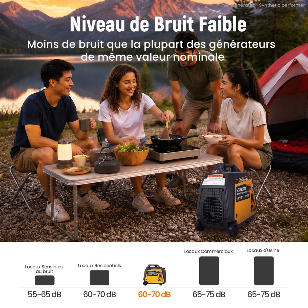 groupe électrogène LPG/essence 3500W inverter électrique for camping car