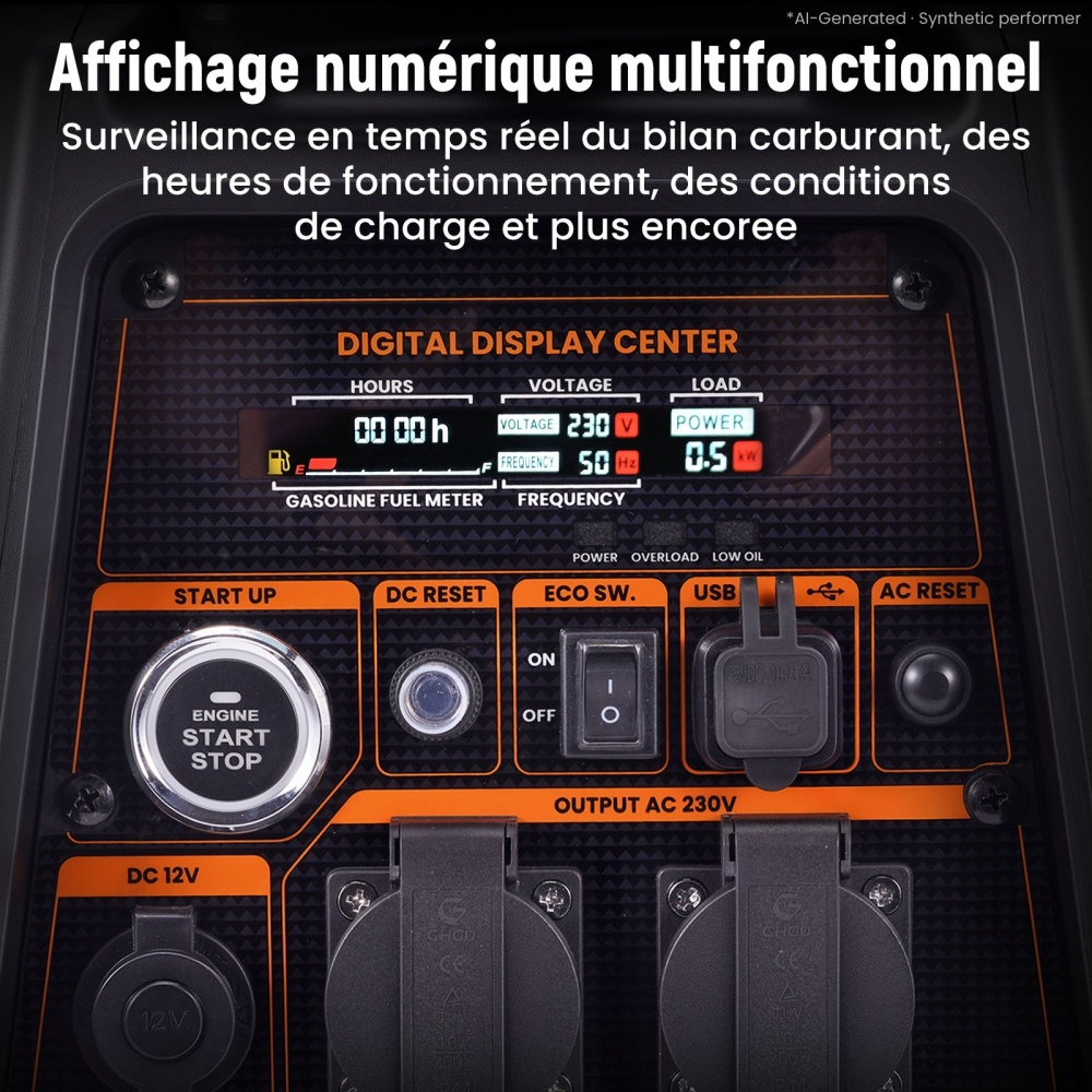 groupe électrogène LPG/essence 3500W inverter électrique for camping car