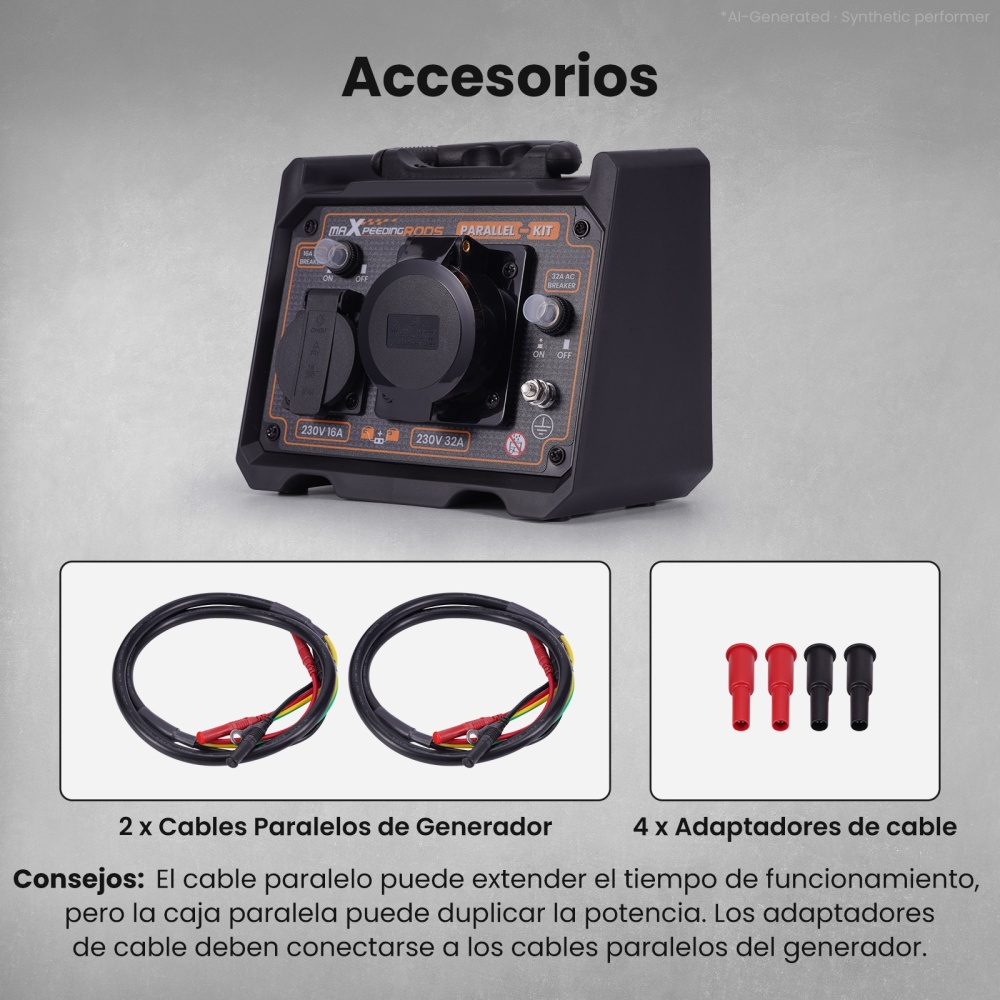 2pcs Generador Inverter LPGGasolina 3.5 KWParalelo Caja Kit for Acampar