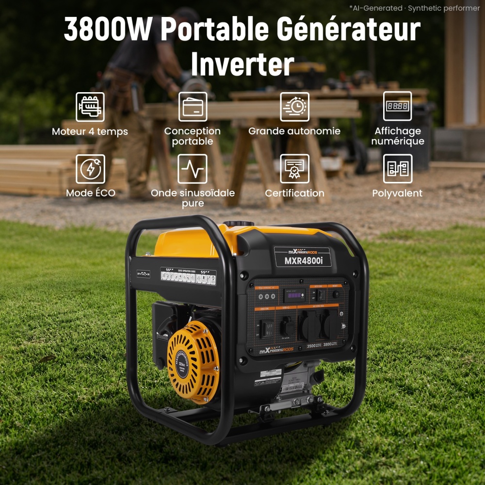 Groupe électrogène à lessence 3,5KW 4 temps générateur Inverter for Garag