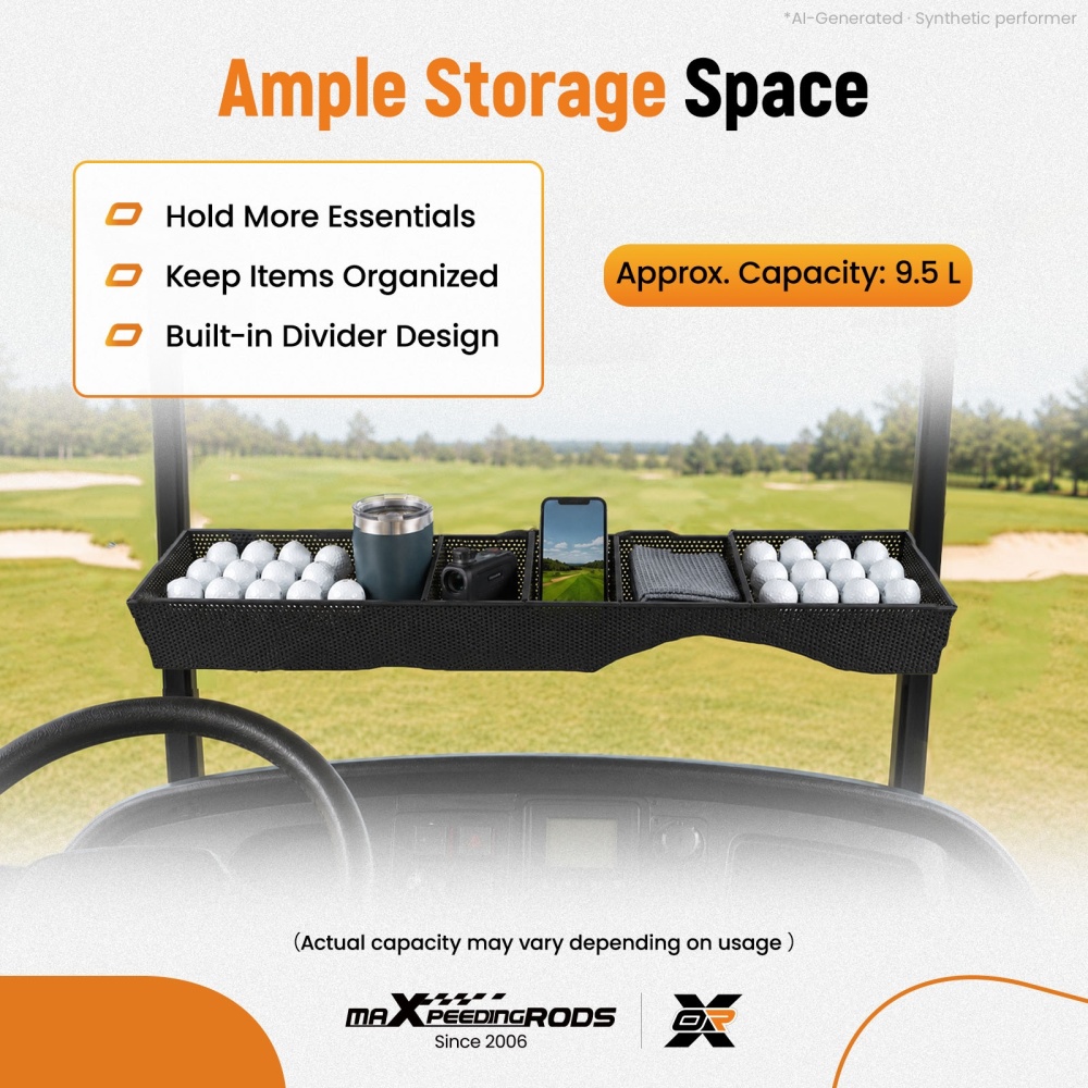 Front Basket Storage / Tray Organizer For E-Z-GO RXV 2008-Up compatible for Golf Cart Models