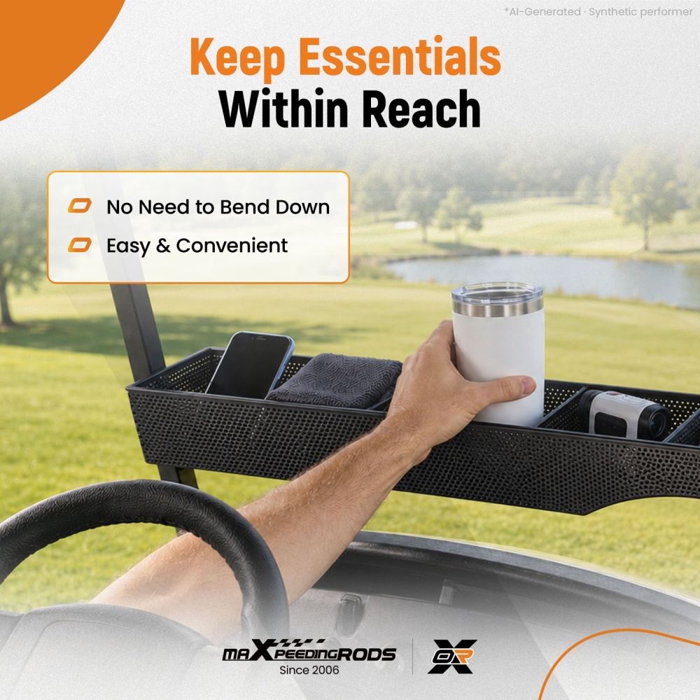 Front Basket Storage / Tray Organizer For E-Z-GO RXV 2008-Up compatible for Golf Cart Models