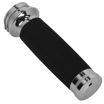 1in Black Chrome Grips compatible for Harley Electra Glide 1982-24 Dyna 1993-17