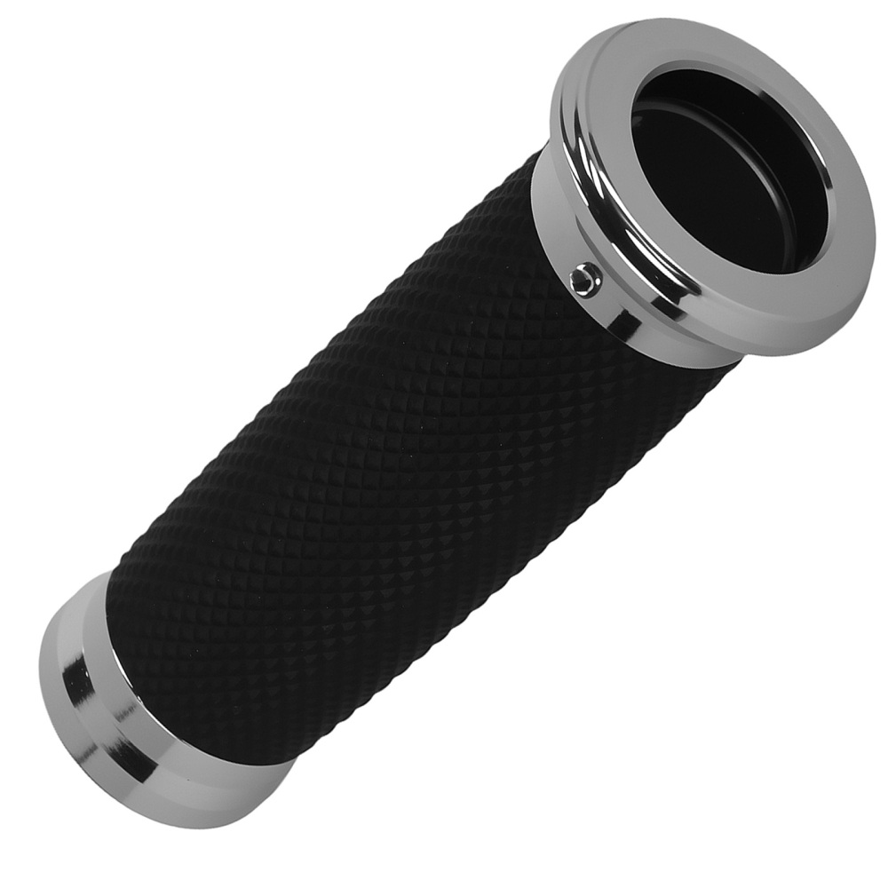 1in Black Chrome Grips compatible for Harley Electra Glide 1982-24 Dyna 1993-17