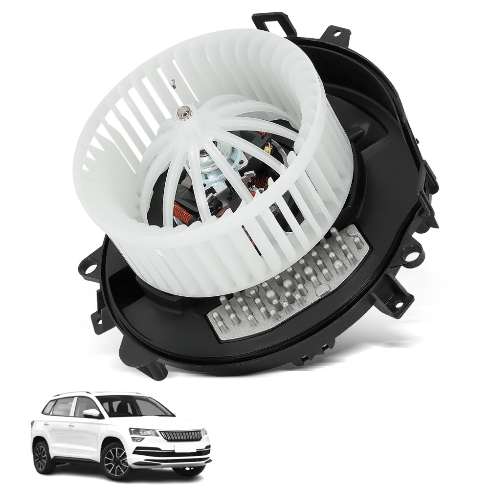 Heater Blower Motor w/Resister compatible for Audi A3 Q3 TT compatible for Skoda Karoq Octavia compatible for VW Golf VII