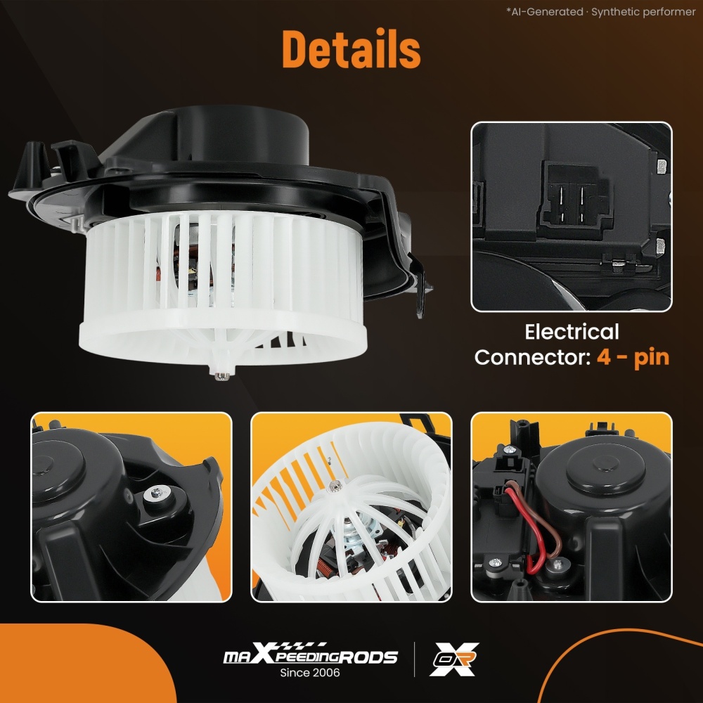 Heater Blower Motor w/Resister compatible for Audi A3 Q3 TT compatible for Skoda Karoq Octavia compatible for VW Golf VII