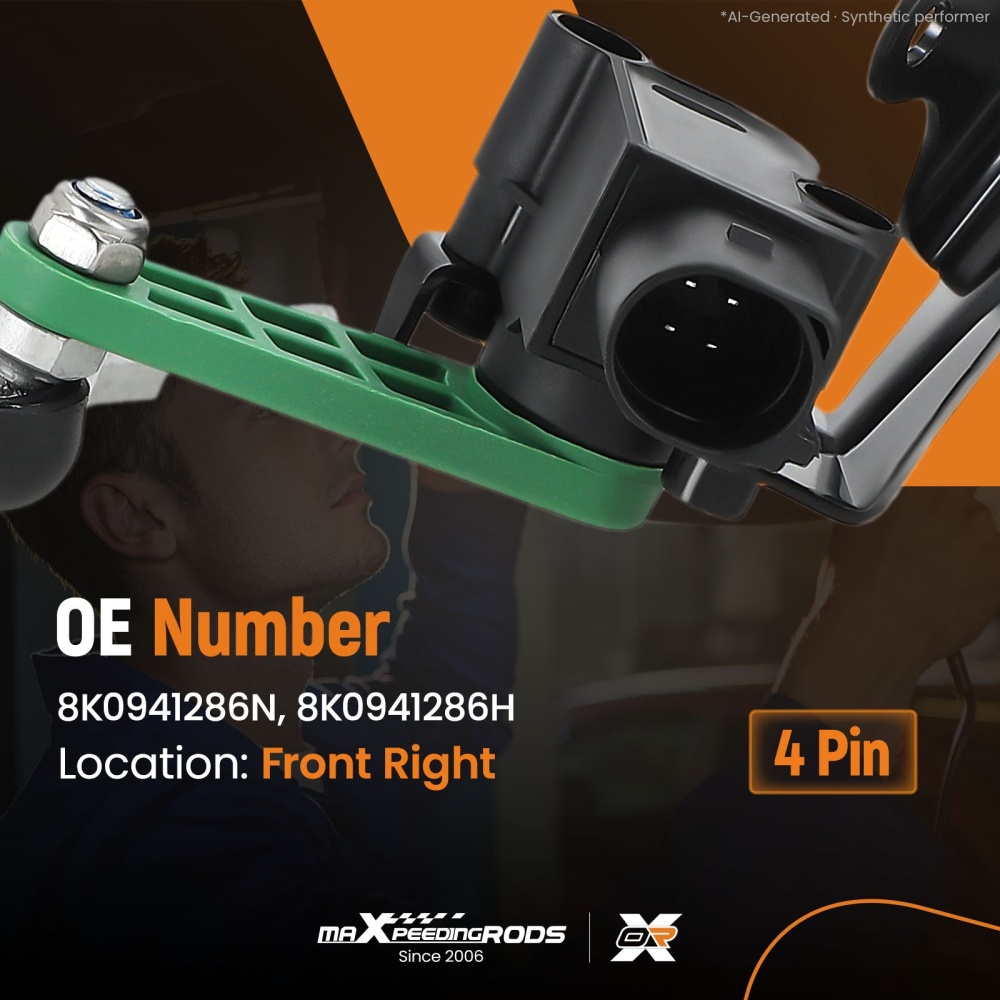 Level sensor height sensor front right compatible for Audi A5 2.0L 3.0 3.2L 4.2L 8K0941286N