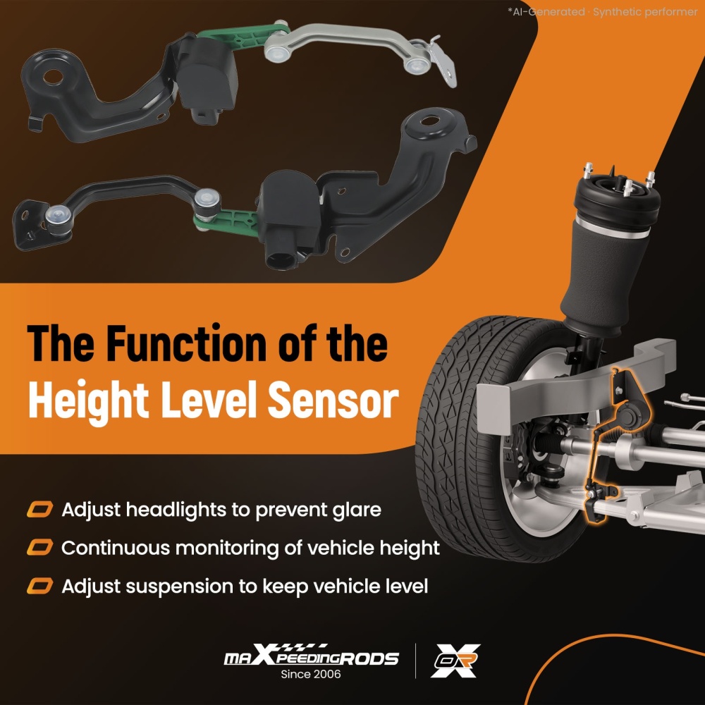2PC Height Level Sensor compatible for Audi A6 C6 2.4L 2.7L 3.0L 2005-2011 4F0616571J Rear
