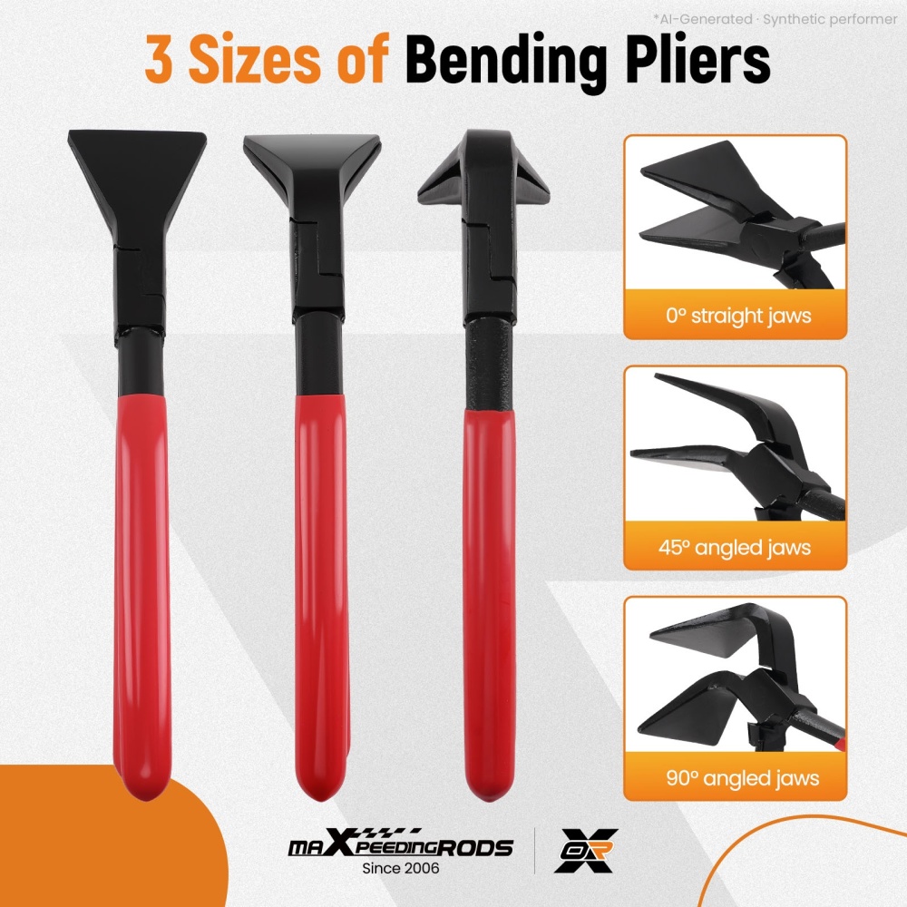3 Piece Folding Pliers Set 0° 45° 90° Steel Sheet Metal Bending Tool 28cm