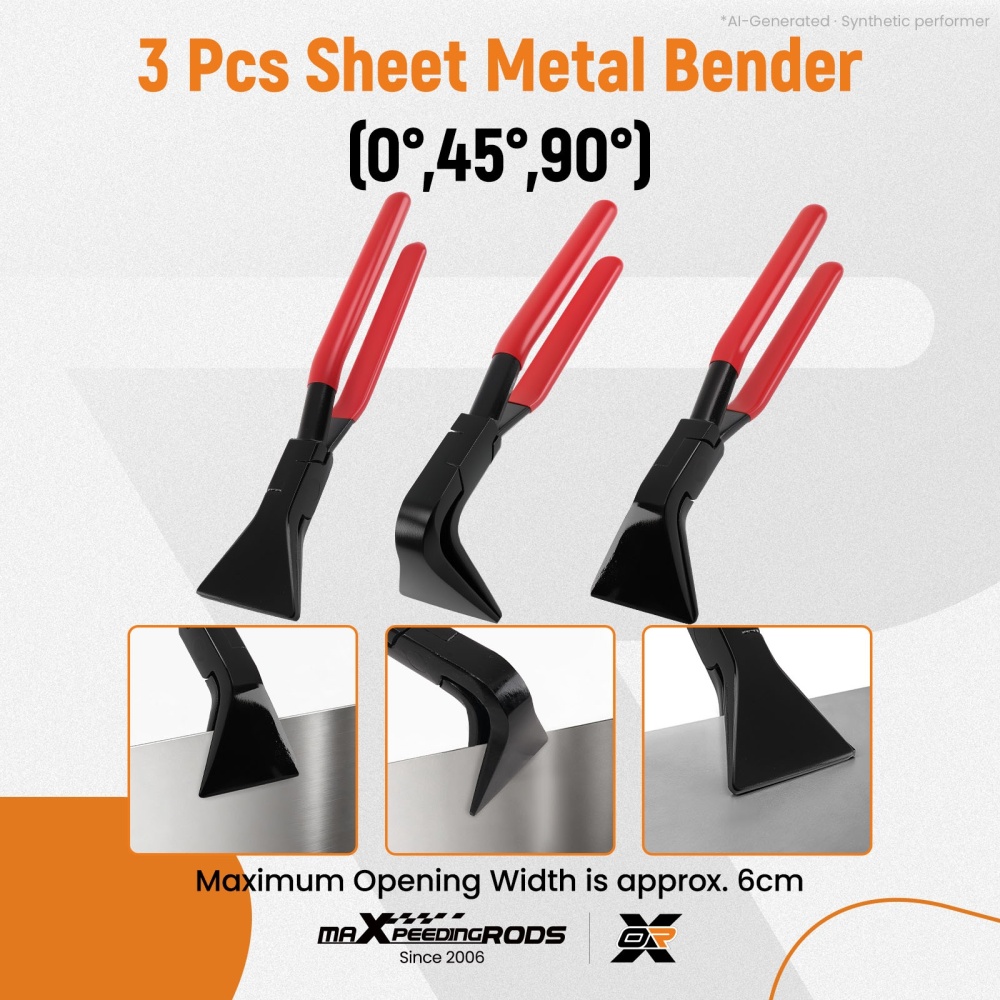 3 Piece Folding Pliers Set 0° 45° 90° Steel Sheet Metal Bending Tool 28cm
