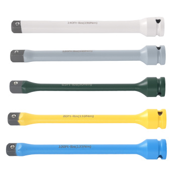 5pc 1/2 Drive Torque Bar Extension Set Color Coded Limiting Stick Tool