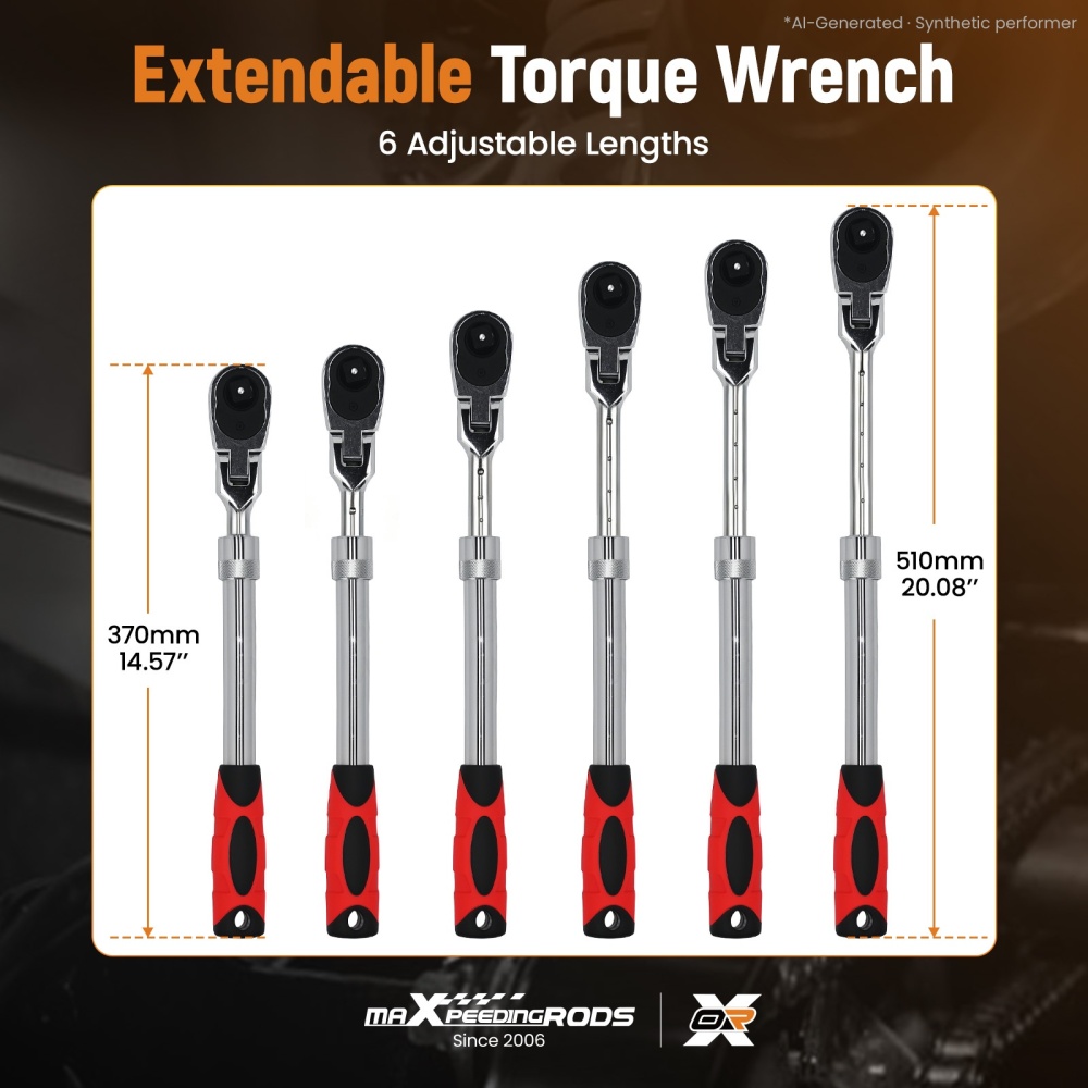 1/2 Drive 72-Tooth Extendable Ratchet Flex Head 330mm-440mm Tool