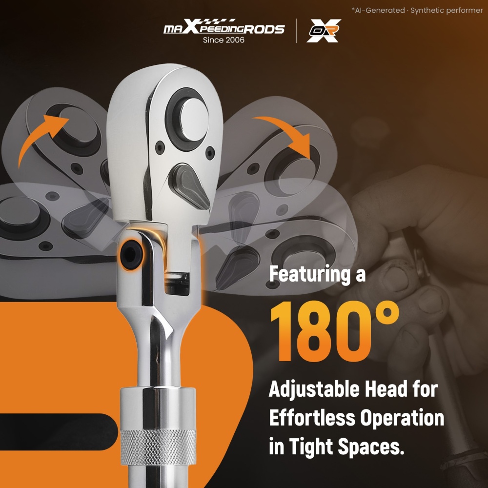 1/2 Drive 72-Tooth Extendable Ratchet Flex Head 330mm-440mm Tool