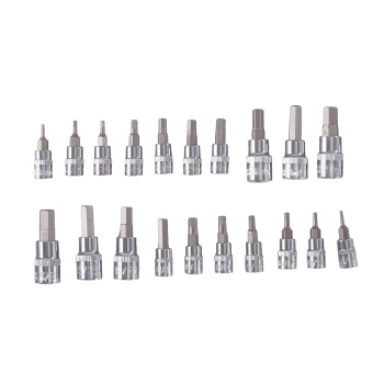 32 Piece S2 Steel Hex Bit Socket Set 1/4 3/8 1/2 in Drive Metric SAE