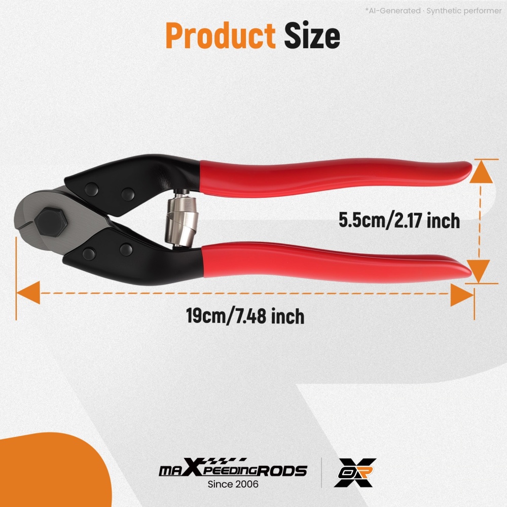 8in CRV Wire Rope Cutter Heavy Duty Cable Cutting Pliers Spring Wire Tool