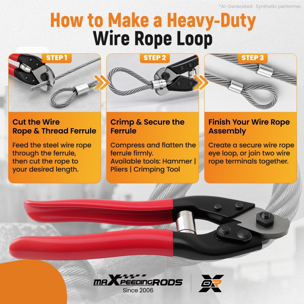 8in CRV Wire Rope Cutter Heavy Duty Cable Cutting Pliers Spring Wire Tool