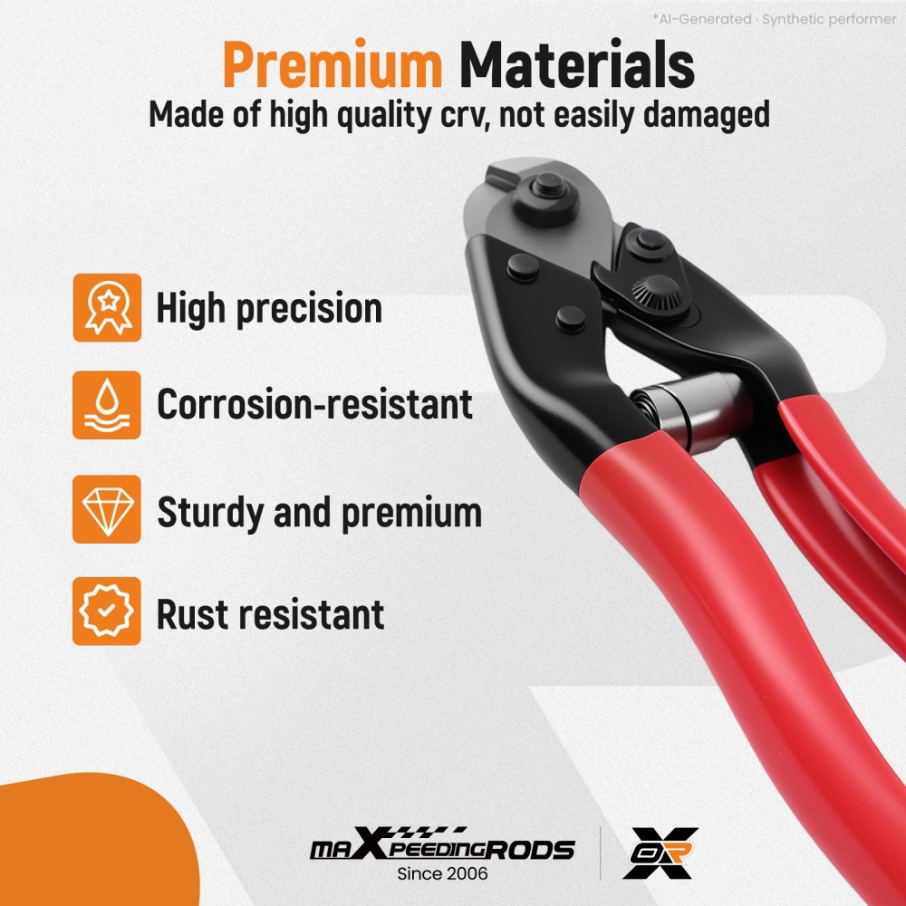 8in CRV Wire Rope Cutter Heavy Duty Cable Cutting Pliers Spring Wire Tool
