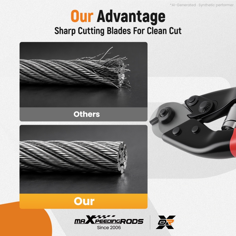 8in CRV Wire Rope Cutter Heavy Duty Cable Cutting Pliers Spring Wire Tool