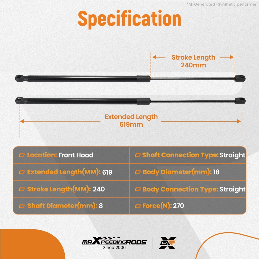 Bonnet Gas Lift Support compatible for Mercedes-Benz GL350/GL450 W166 13-16 for 1669802364