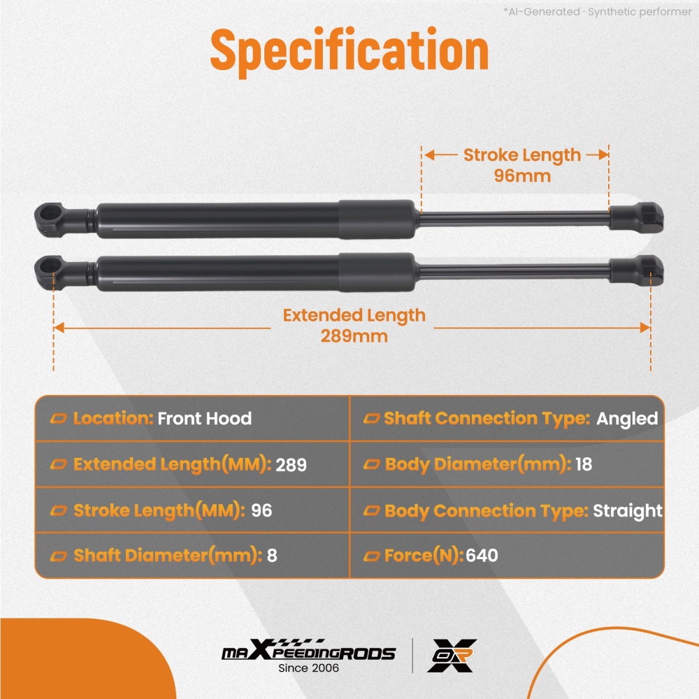 Front Hood Lift Support Struts compatible for BMW X5 E53 2000-2006 51238402551 640N 2PC
