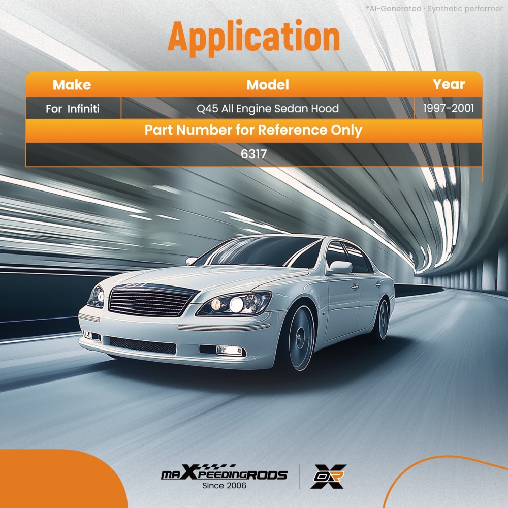 Hood Gas Strut Shock Support compatible for Infiniti Q45 Sedan 1997-2001 6317 Front 2pc