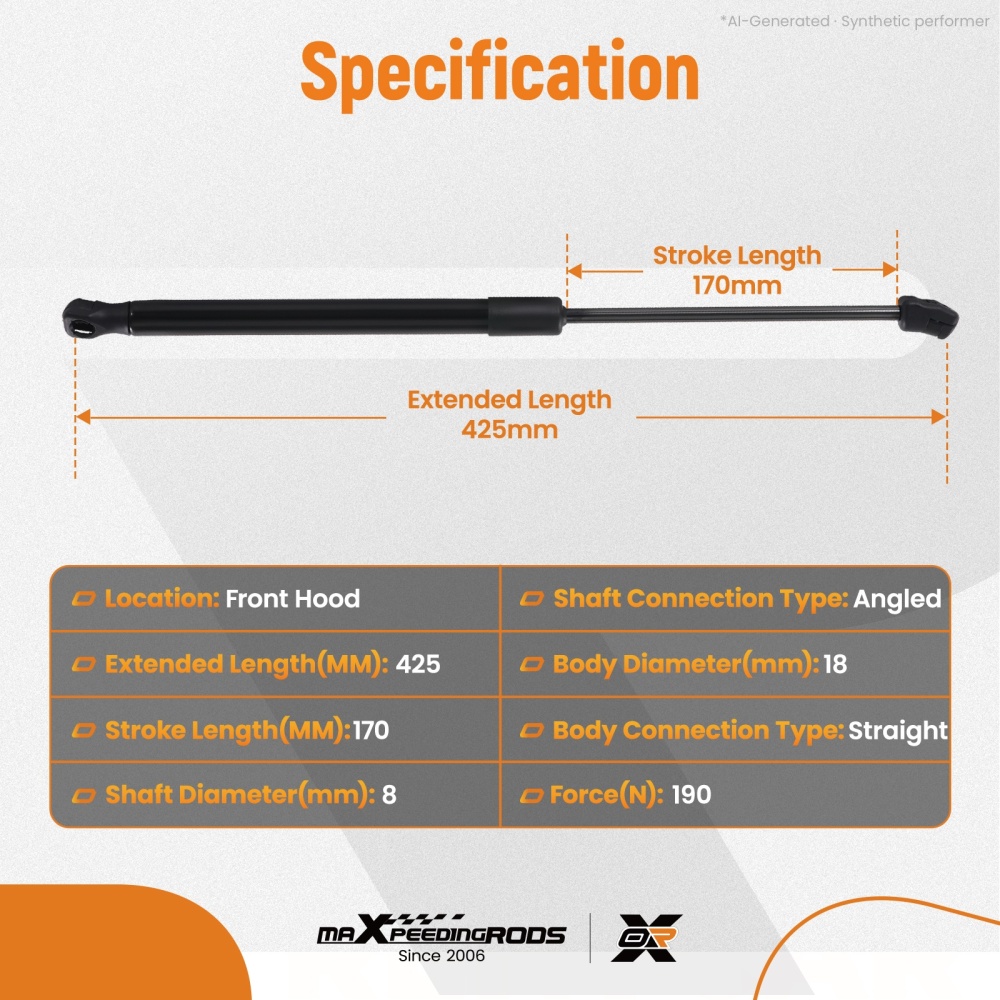 Front Hood Lift Support Strut compatible for Acura MDX SH-AWD 2014-2016 PM3700 SG326023