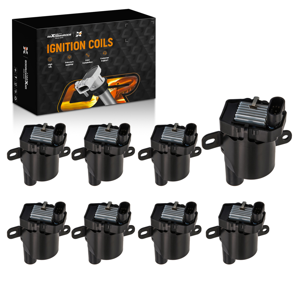 8pcs Ignition Coil packs compatible for Chevrolet SSR 5.3L compatible for GMC Sierra C3 C1251 Round