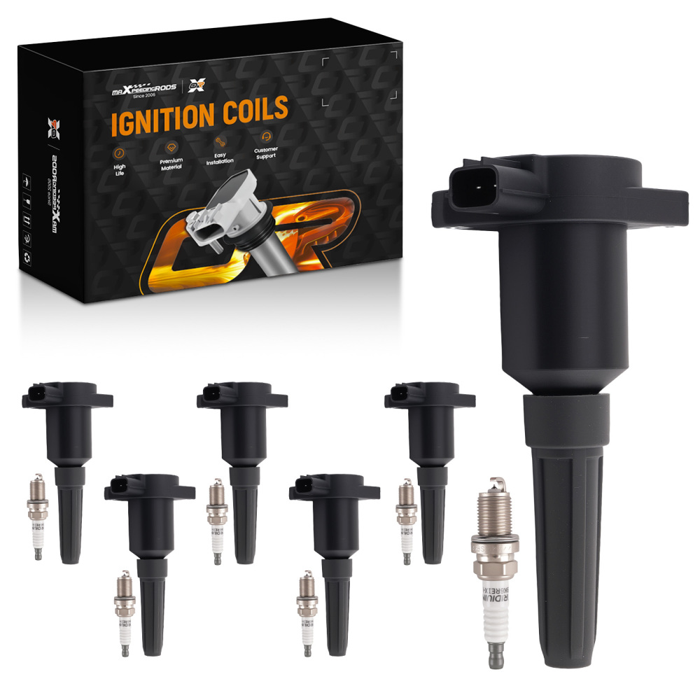 6 Ignition Coils 6 Spark Plugs for 1995-1997 compatible for Jaguar XJ6 4.0L L6 UF384 4504