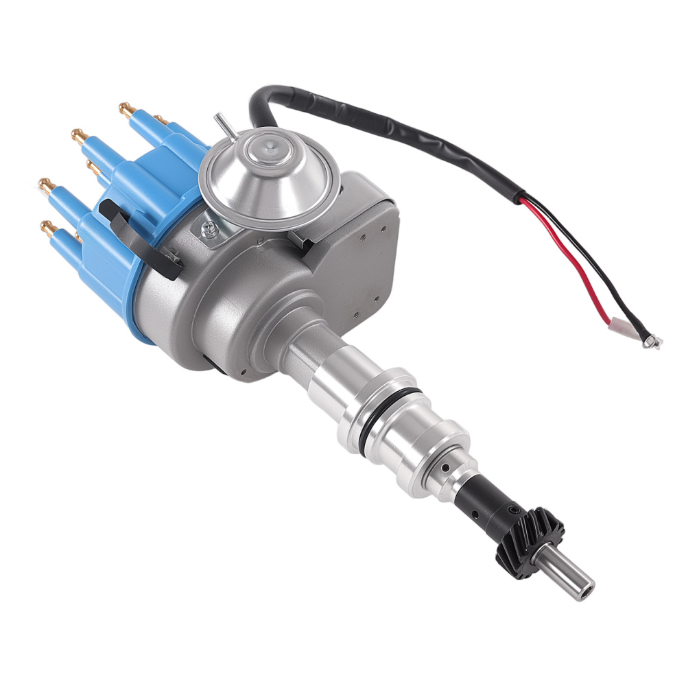 HEI Distributor + 45k Coil + Plug Wires compatible for Ford Small Block 289-302 Blue