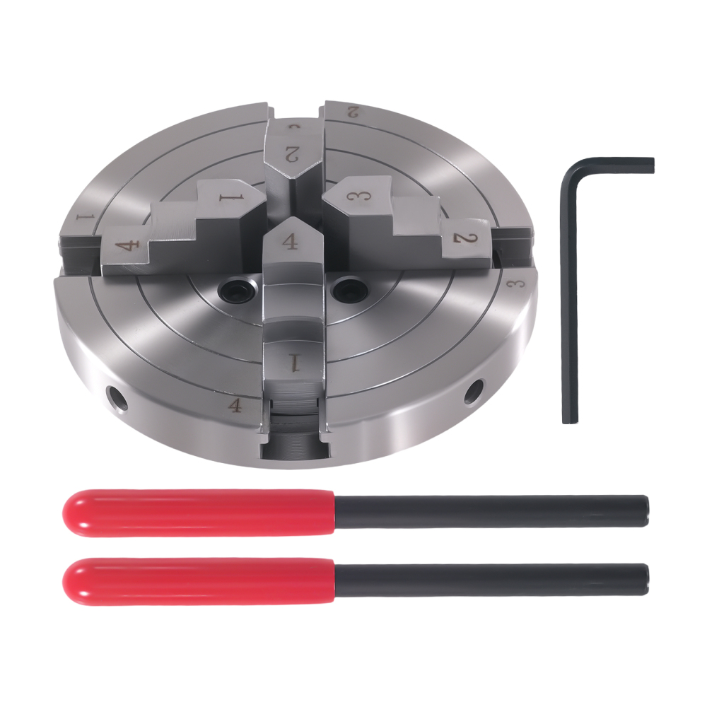 4 Jaws 6 Inch Self-Centering Chuck for Drilling Machines 1x8 TPI Steel