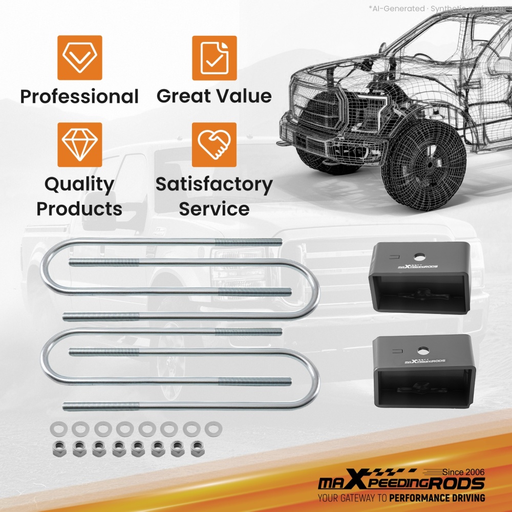 maXpeedingrods 3 Lift Block Kit Rear compatible for Ford F-250 Super Duty 1999-2010