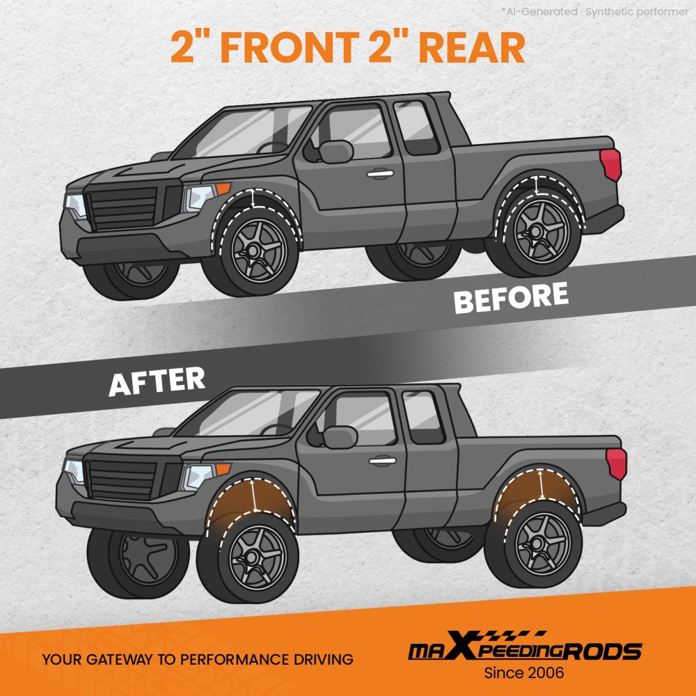 2 Suspension Lift Kits compatible for Nissan Patrol GQ GU 50mm Shock Absorbers Coil Spring