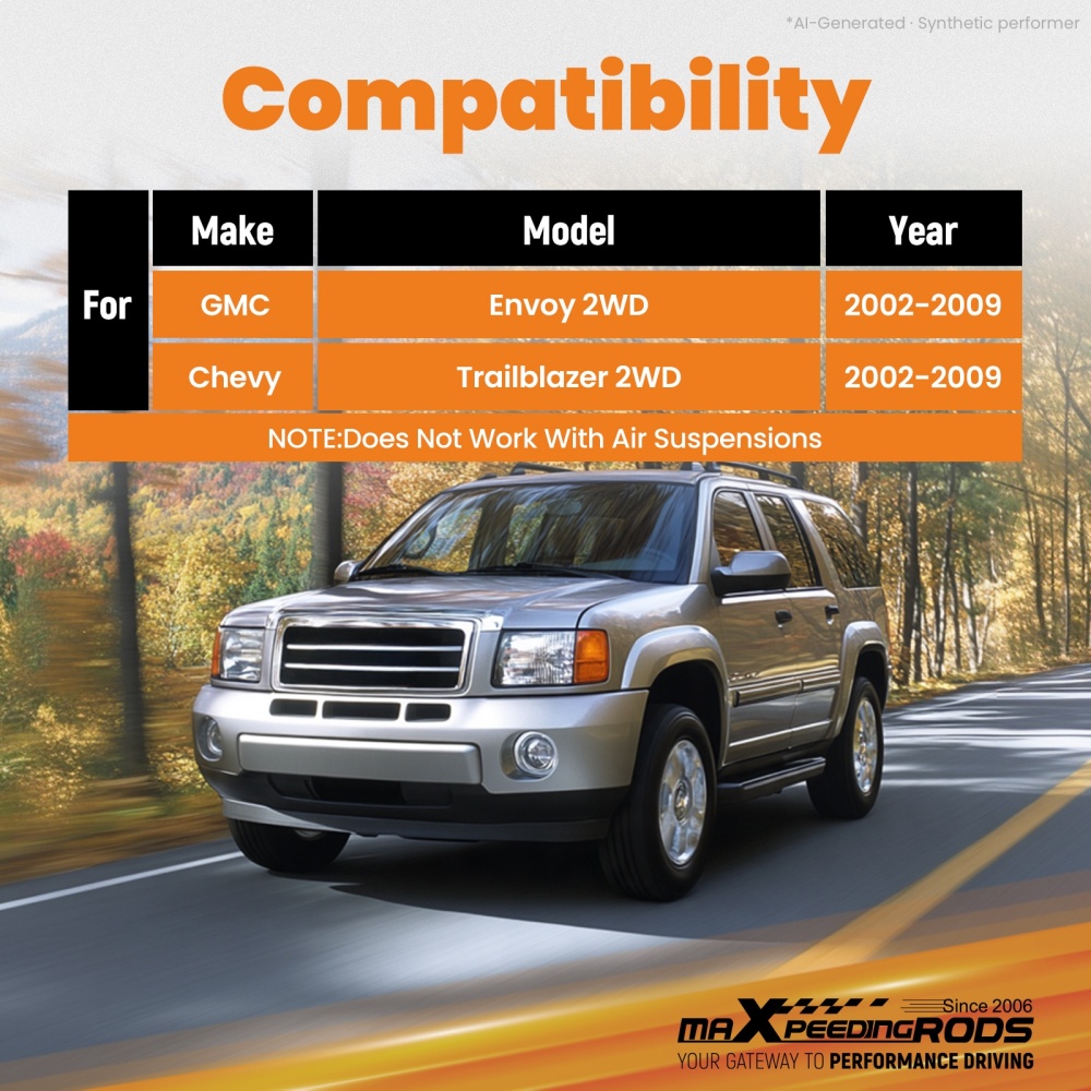 Compatible for GMC Envoy compatible for Chevy Trailblazer 2WD4WD 2002- Level Lift Kit Front 3.5 Rear 2.5 