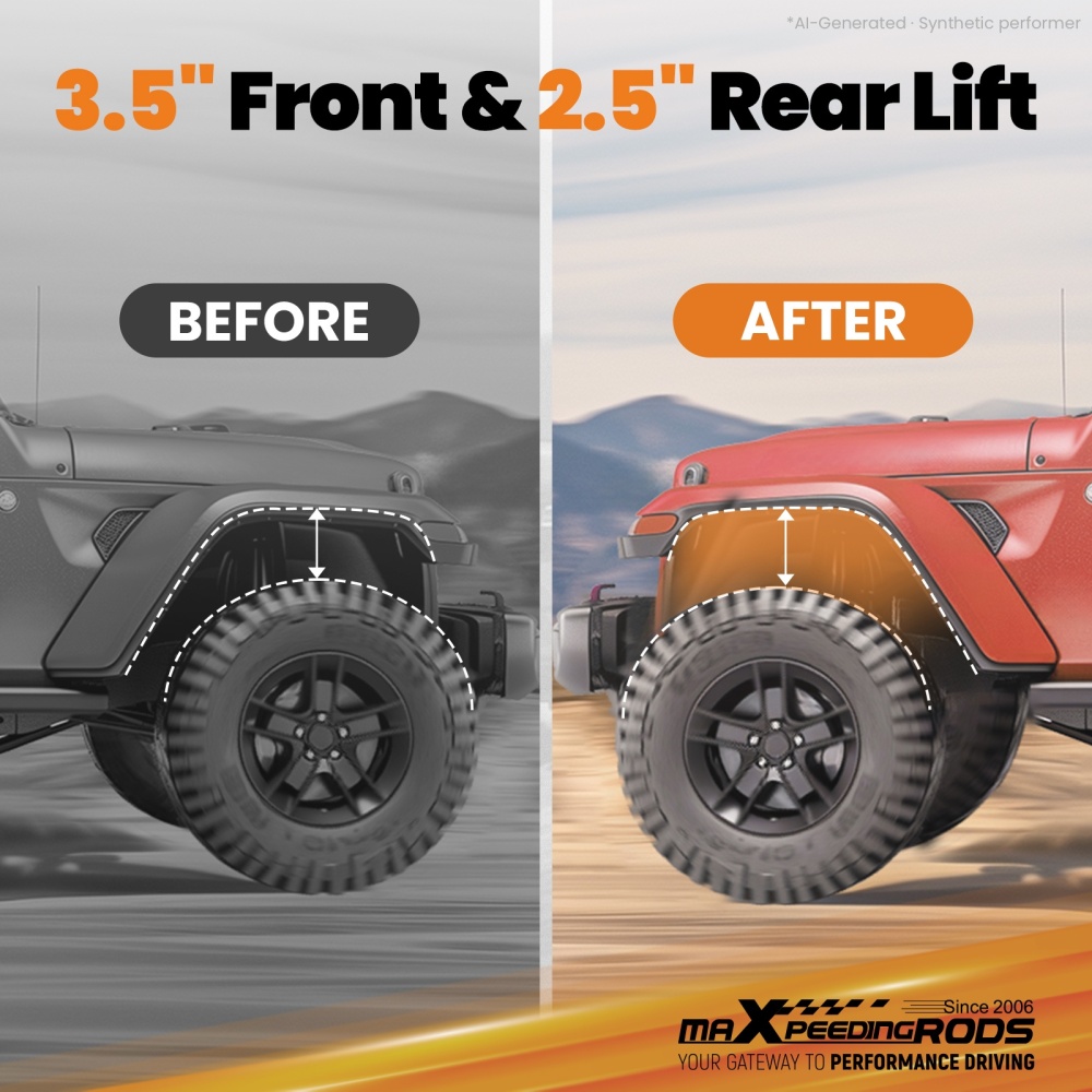 Compatible for GMC Envoy compatible for Chevy Trailblazer 2WD4WD 2002- Level Lift Kit Front 3.5 Rear 2.5 