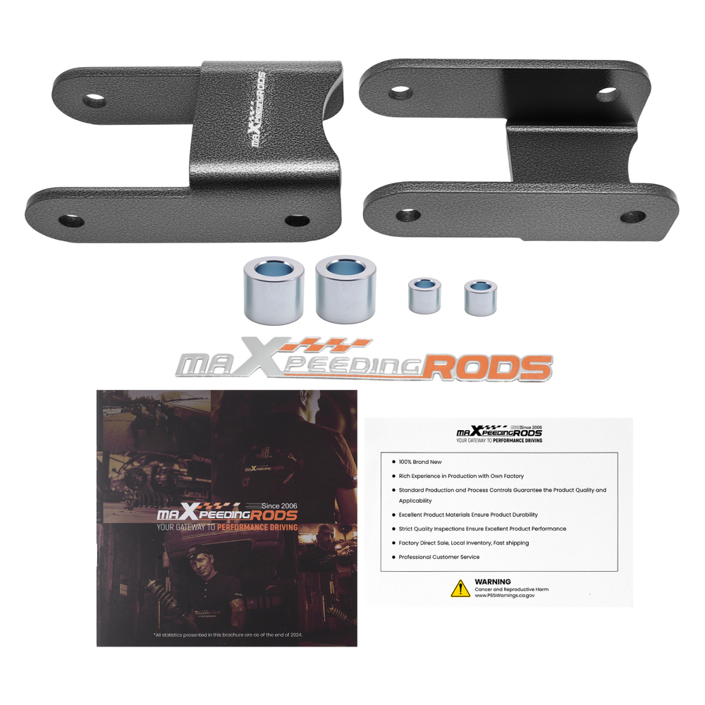 2.5 Lift Shackle Kit Rear compatible for Chevy Colorado GMC Canyon 4WD 2004-2012