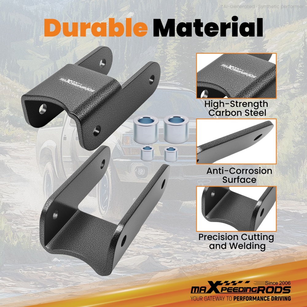 2.5 Lift Shackle Kit Rear compatible for Chevy Colorado GMC Canyon 4WD 2004-2012