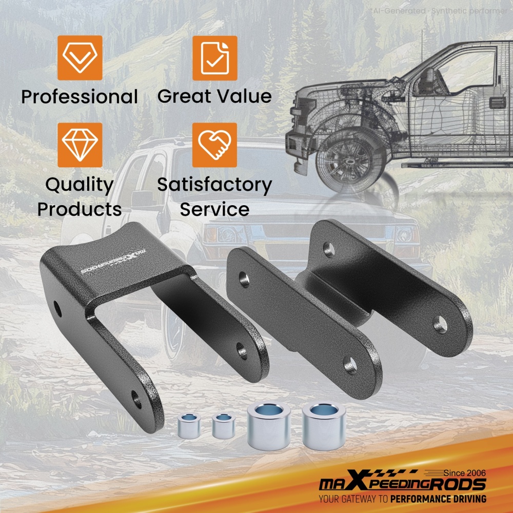 2.5 Lift Shackle Kit Rear compatible for Chevy Colorado GMC Canyon 4WD 2004-2012
