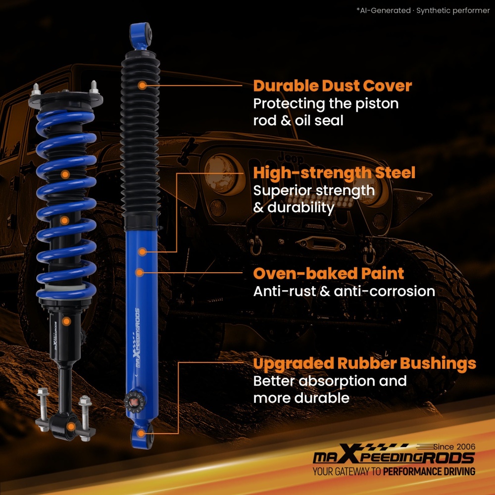 12-Level Adjustable G2 Lift Shocks compatible for Ford F-150 2014-2026 4WD 0-2 Lift