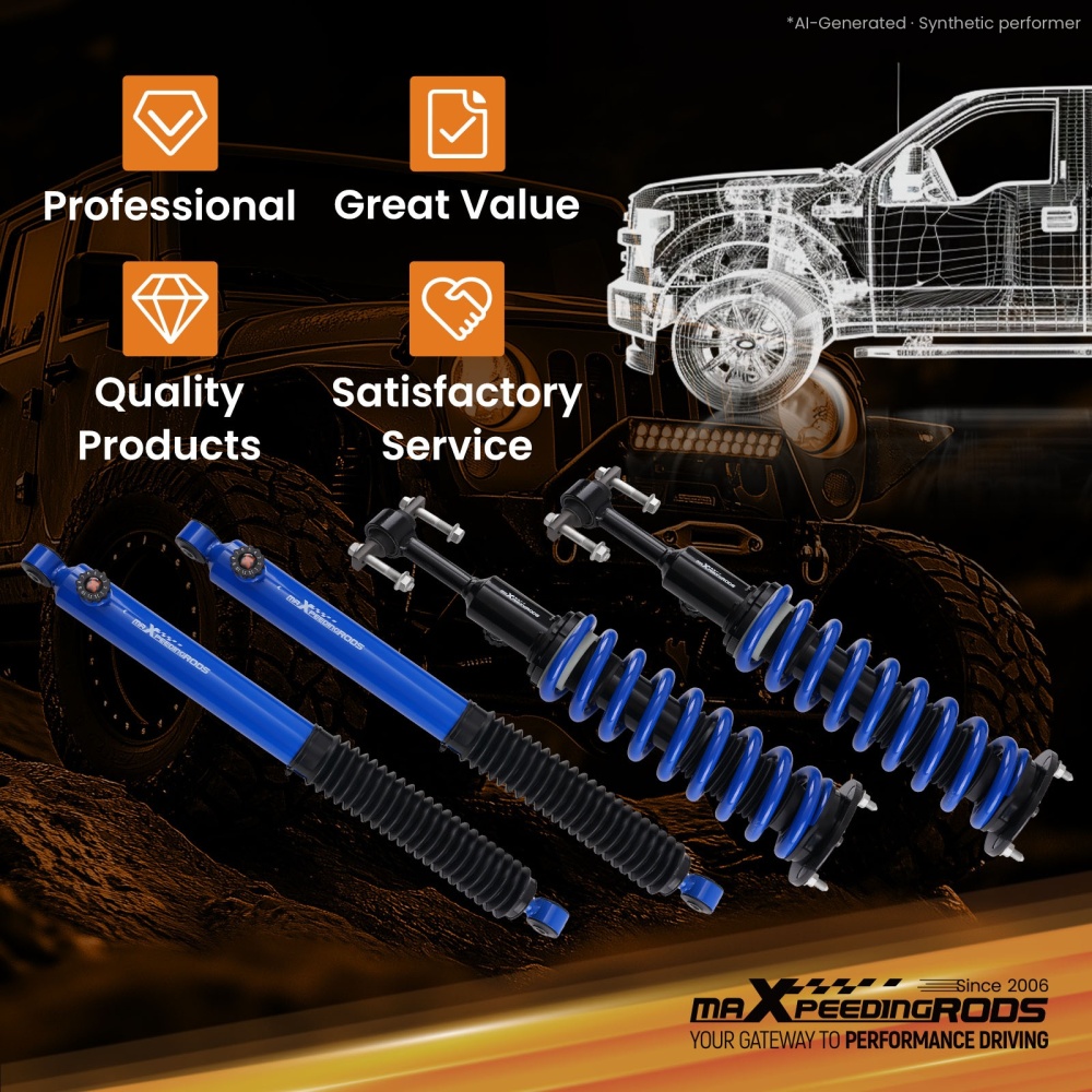 12-Level Adjustable G2 Lift Shocks compatible for Ford F-150 2014-2026 4WD 0-2 Lift