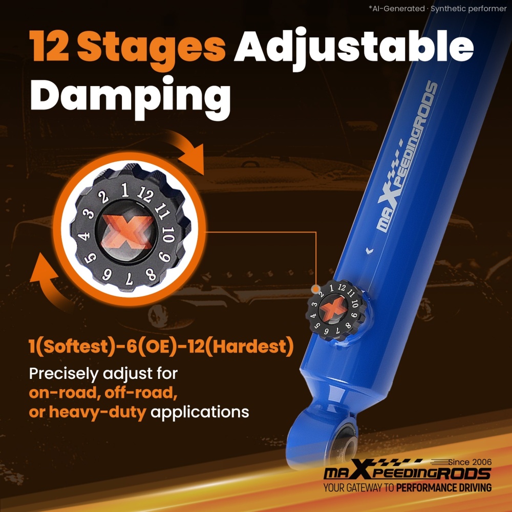 4Pcs Lift Shock Absorber Kit compatible for Jeep Wrangler JK 2007-2018 3-4.5 Inch Lift