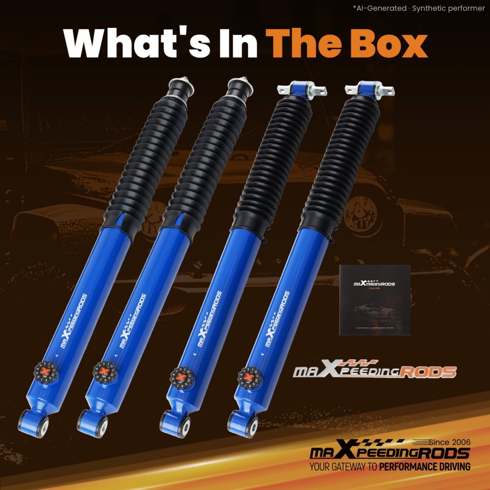 4Pcs Lift Shock Absorber Kit compatible for Jeep Wrangler JK 2007-2018 3-4.5 Inch Lift