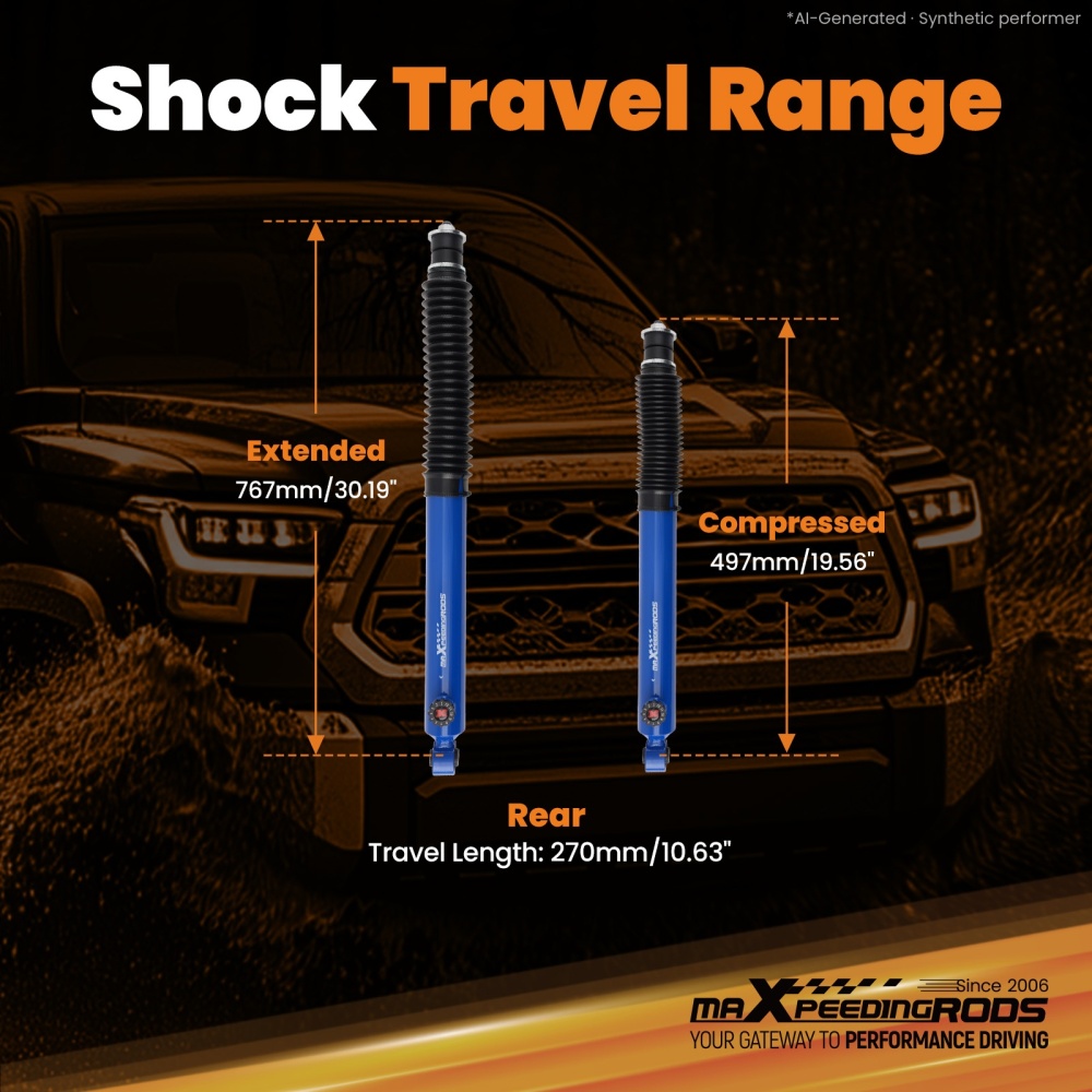 Rear Suspension Lift Shock 0-3.5 compatible for Toyota Tundra 2007-2021 4x4 RWD
