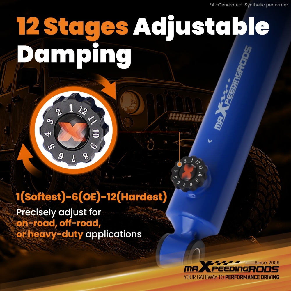Adjustable Lift Shock Absorber compatible for Jeep Cherokee XJ 1984-2001 4.5-6 Front Rear
