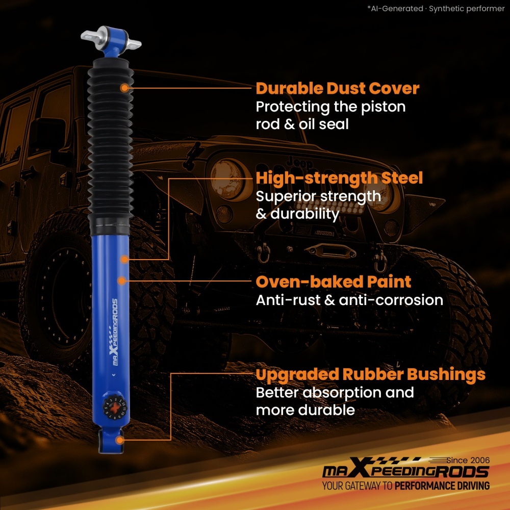 Adjustable Lift Shock Absorber compatible for Jeep Cherokee XJ 1984-2001 4.5-6 Front Rear