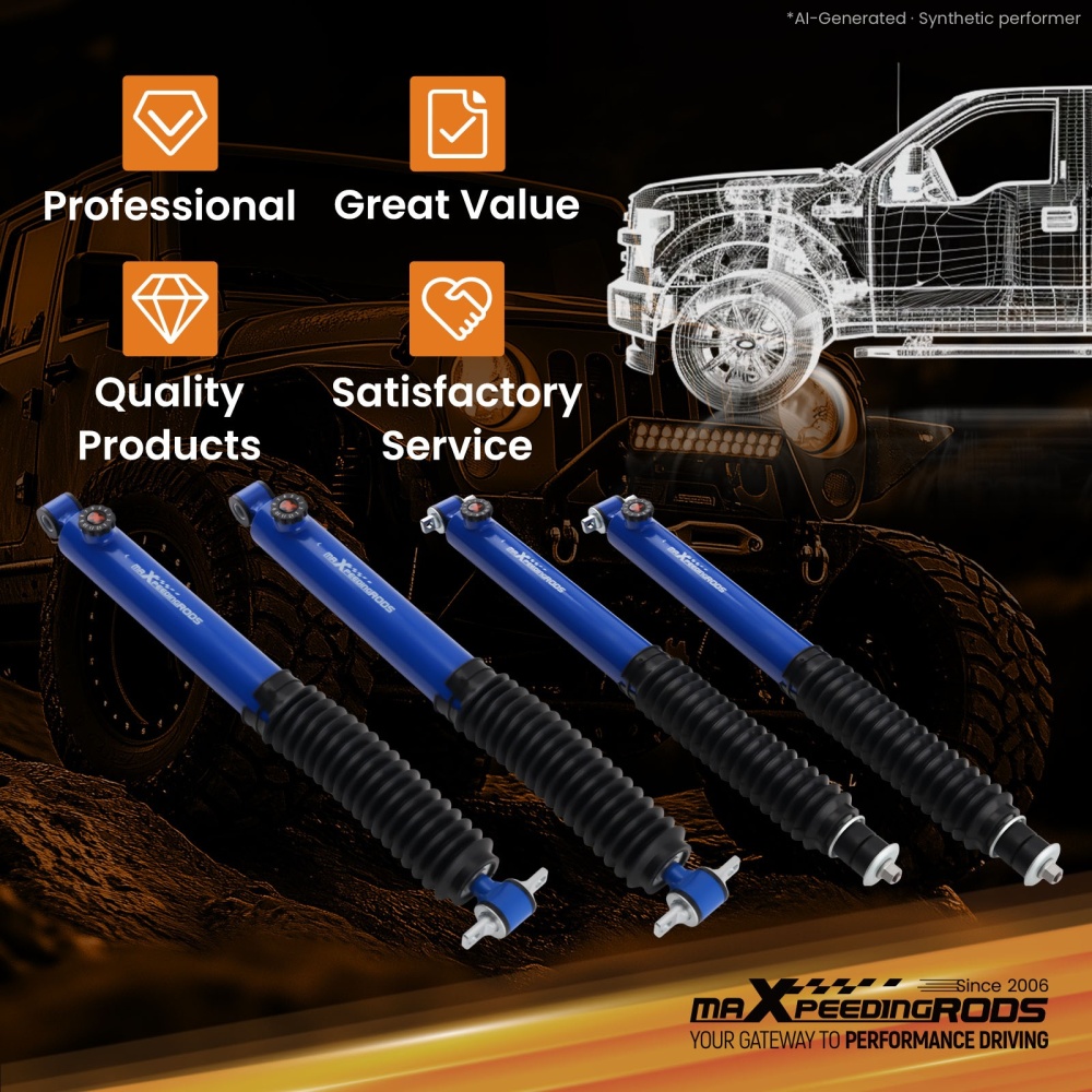 Adjustable Lift Shock Absorber compatible for Jeep Cherokee XJ 1984-2001 4.5-6 Front Rear