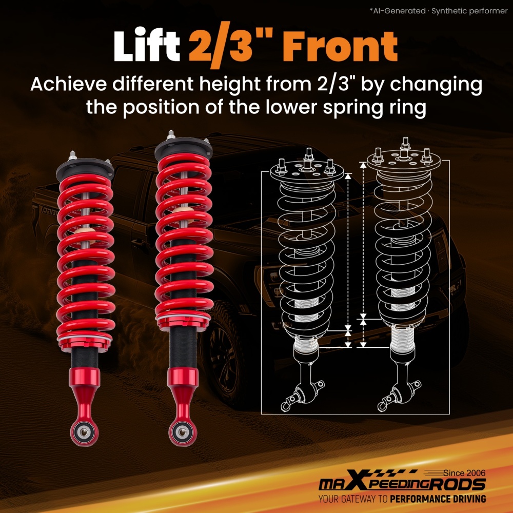 2-3 Front Adjustable Struts compatible for Isuzu D-Max 4WD 2012-2020 Ute/Dual Cab