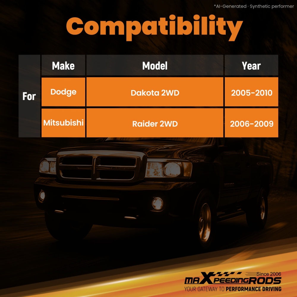 2.5 Lift Shock Absorber for 2005-2010 compatible for Dodge Dakota compatible for Mitsubishi Raider 2WD