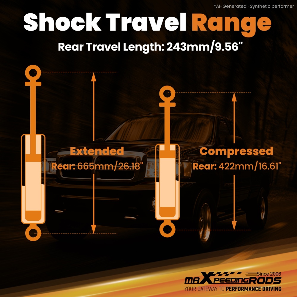 2.5 Lift Shock Absorber for 2005-2010 compatible for Dodge Dakota compatible for Mitsubishi Raider 2WD