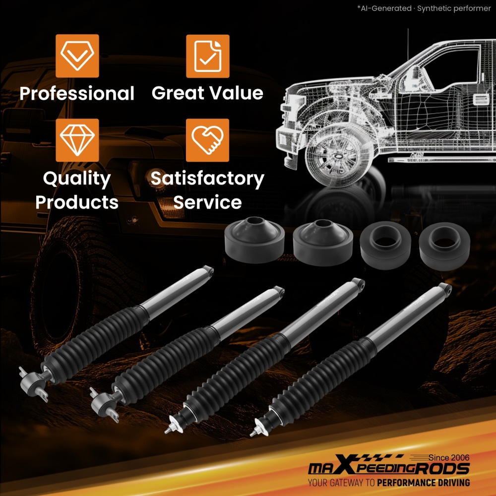1.75 Front Rear Lift Kit compatible for Jeep Wrangler JK 2007-2018 G1 ShocksHardware