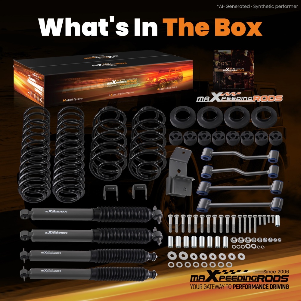maXpeedingrods 3.25 Lift Kit compatible for Jeep Wrangler/Rubicon/Unlimited 4WD 2003-2006